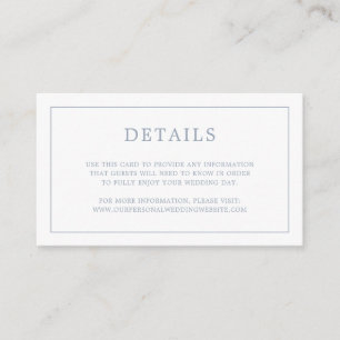 Lauren Dusty Blue Monogram Elegant Wedding Begleitkarte