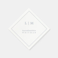 Lauren Dusty Blue Monogram Elegant Wedding