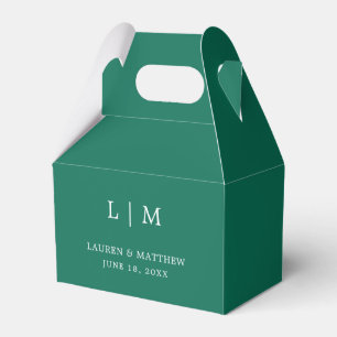 Lauren Emerald Green Monogram Elegant Wedding Geschenkschachtel