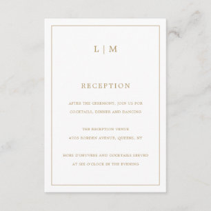 Lauren Gold Monogram Elegant Wedding Begleitkarte