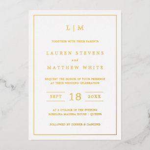 Lauren Monogram Elegant Wedding Folieneinladung