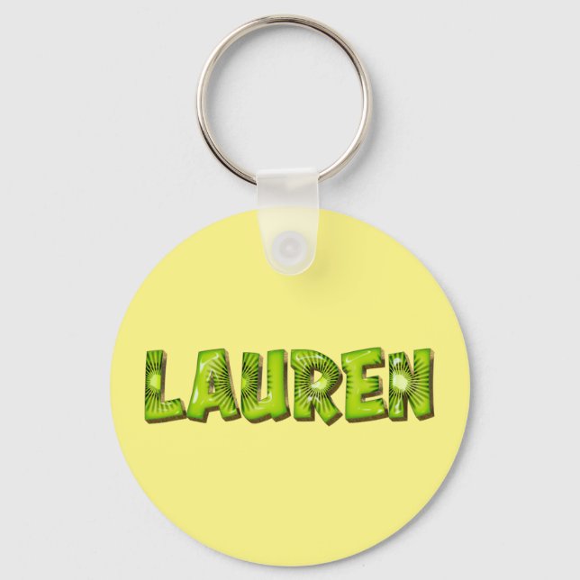 Lauren Name Kiwi Design Schlüsselanhänger (Vorderseite)