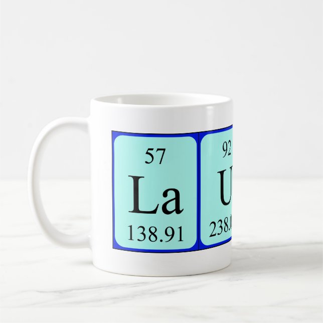 Lauren Namen-Tasse periodischer Tabelle Tasse (Links)
