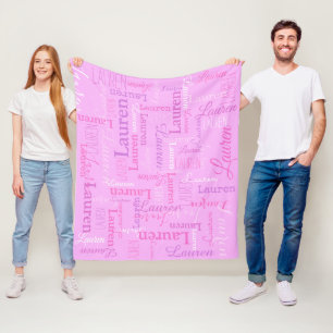 Lauren personalisierte hellpurpurne rosa fleecedecke