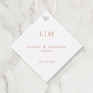 Lauren Rose Gold Monogram Elegant Wedding Geschenkanhänger