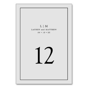 Lauren Silver Monogram Elegant Wedding Tischnummer