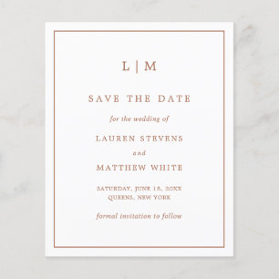 Lauren Terracotta Budget Wedding retten das Datum