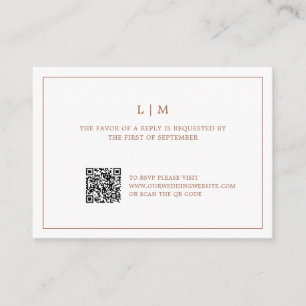 Lauren Terracotta Monogram Elegant Wedding Mitteilungskarte