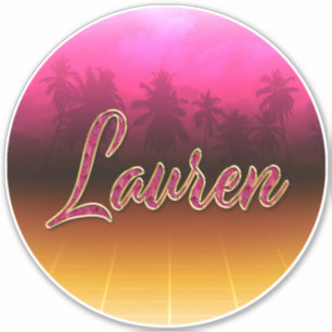 Lauren Vorname Name golden pink Aufkleber Sticker