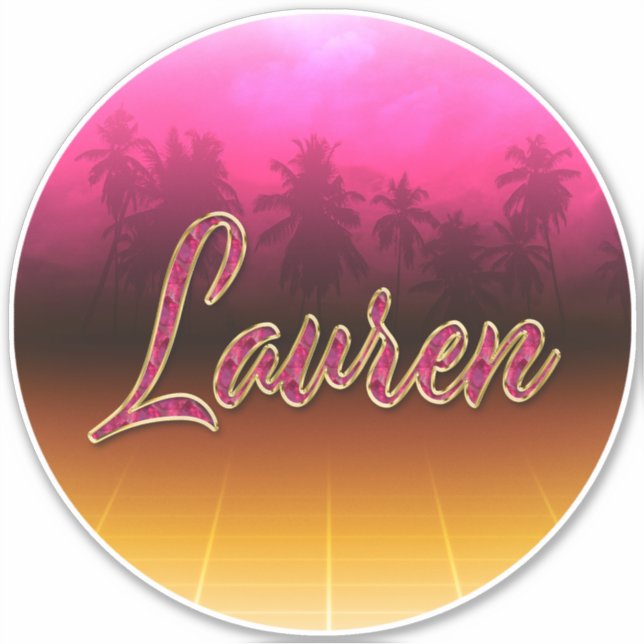 Lauren Vorname Name golden pink Aufkleber Sticker (Vorderseite)