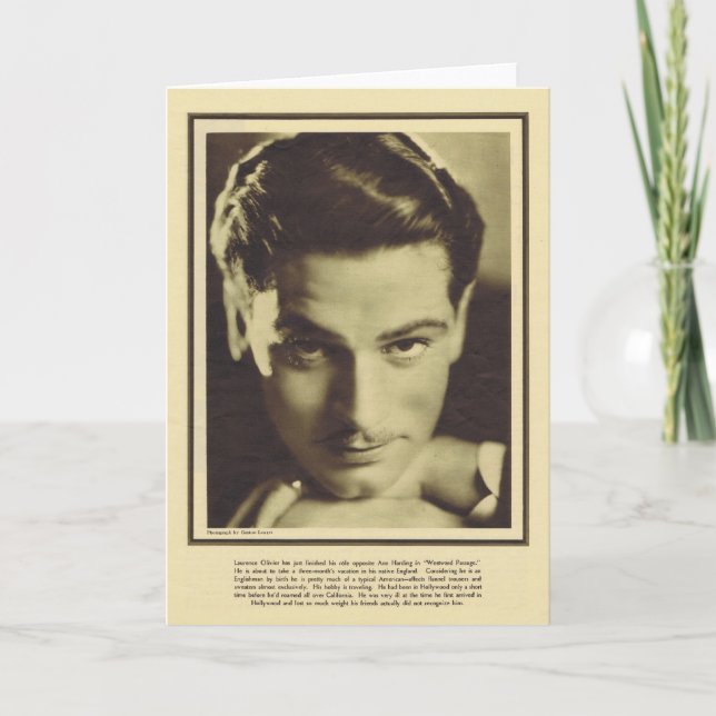Laurence Olivier Vintages Portrait Karte (Vorderseite)