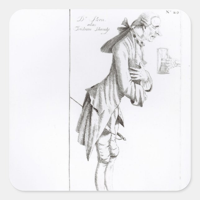 Laurence Sterne Quadratischer Aufkleber (Vorderseite)