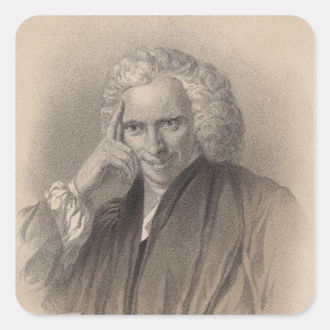 Laurence Sterne Quadratischer Aufkleber (Vorderseite)