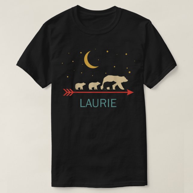 Laurie Name Geschenk Personalisierten Mama Bär mit T-Shirt (Design vorne)