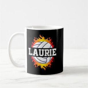 Laurie Name Volleyball Player Girls Ball und Net S Kaffeetasse