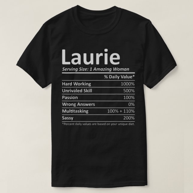 LAURIE Nutrition Personalisiert Name Funny Christm T-Shirt (Design vorne)