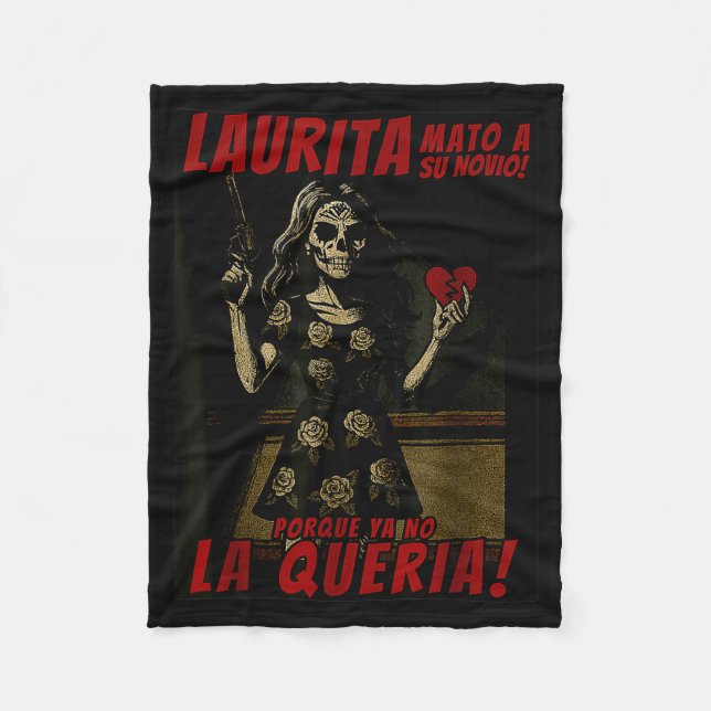 Laurita Mato A Su Novio Funny Mexican Halloween  Fleecedecke (Vorderseite)