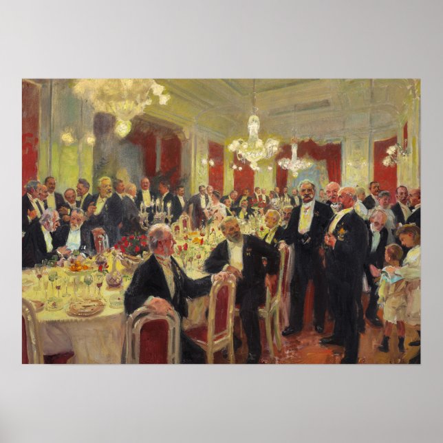 Laurits Tuxen Verlasse den Tisch Poster (Vorne)