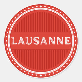 Lausanne City Pride Emblem – Swiss Identity Runder Aufkleber