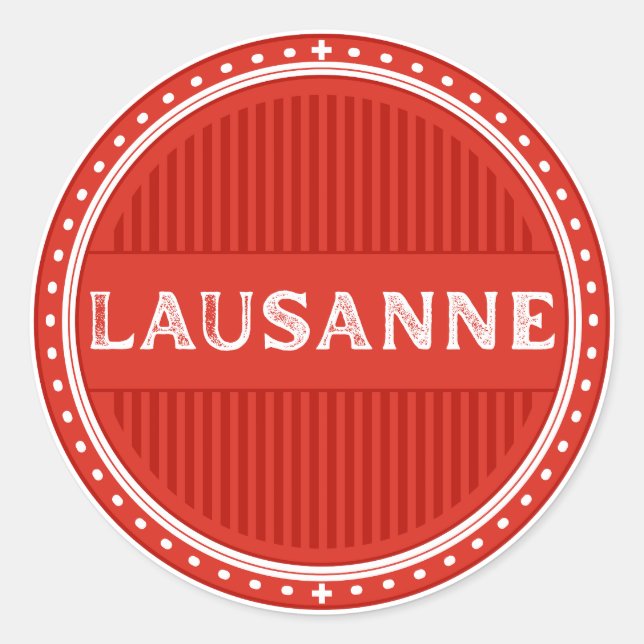 Lausanne City Pride Emblem – Swiss Identity Runder Aufkleber (Vorderseite)