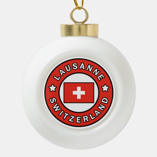 Lausanne die Schweiz Keramik Kugel-Ornament (Vorderseite)