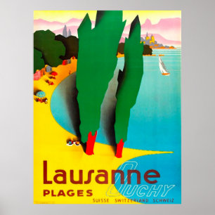 Lausanne, Genfersee, Schweiz Poster