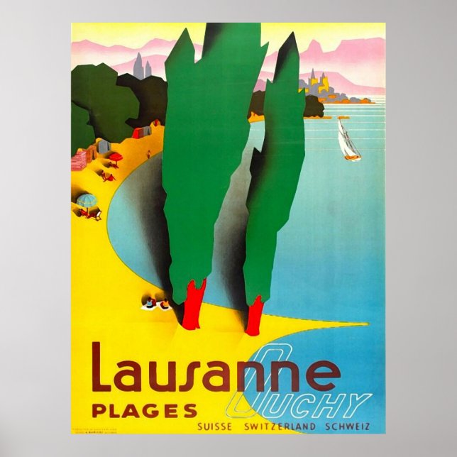 Lausanne, Genfersee, Schweiz Poster (Vorne)