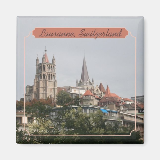 Lausanne Schweiz Foto Souvenir Magnet (Vorne)