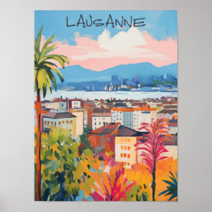 Lausanne Schweiz Reise Stadt Kunst Ästhetik Poster