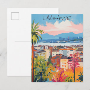 Lausanne Schweiz Reise Stadt Kunst Ästhetik Postkarte
