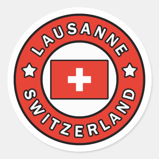 Lausanne Schweiz Runder Aufkleber (Vorderseite)