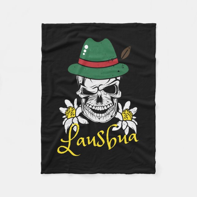 Lausbua Bavaria Skull Bayrische Kostüme Fleecedecke (Vorderseite)