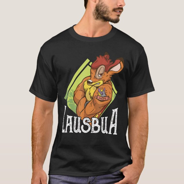 Lausbua Coole Austauschkostüme Lederhose T-Shirt (Vorderseite)
