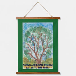 Lauschen Sie den Bäumen Wandteppich Mit Holzrahmen