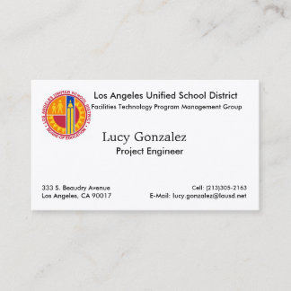 LAUSD Business Card Visitenkarte