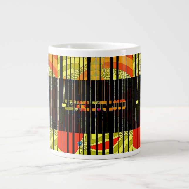 Laut auflachen  Jumbo-Tasse (Vorderseite)