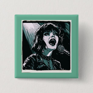 Laut herausschreien Punk Rocker Retro Vintage Türk Button