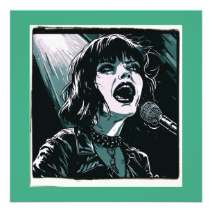 Laut herausschreien Punk-Rocker Retro Vintage Türk Fotodruck