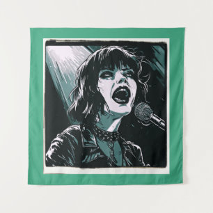 Laut herausschreien Punk-Rocker Retro Vintage Türk Wandteppich