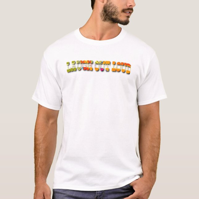 Laut Lachend Männer Weiß T-Shirt (Vorderseite)