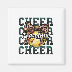 Laut Stolz Sport Softll Cheer Oma Leopard Schleife Magnet