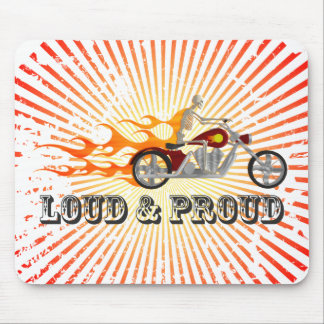 Laut u. stolz: Skeleton Radfahrer u. Flammen: Mousepad