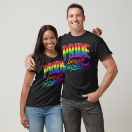 Laut und stolz leben LGBTQ Regenbogen Stolz T-Shirt