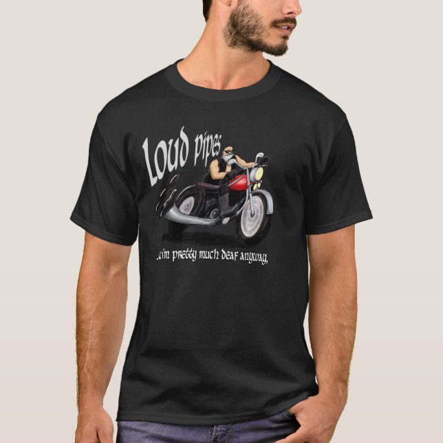 laute Rohre, altes Motorrad-Shirt, lustiges Motorr T-Shirt (Vorderseite)