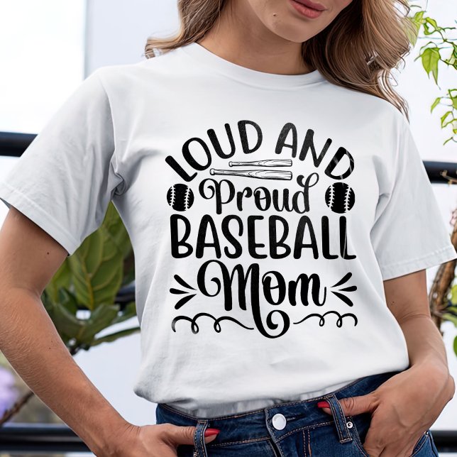 Laute und stolze Baseball-Mama T-Shirt (Von Creator hochgeladen)