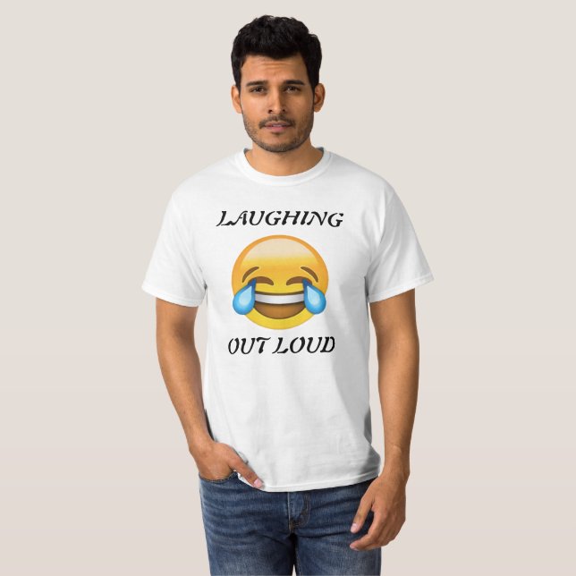 Lauten Emoji T - Shirt heraus lachen (Vorne ganz)