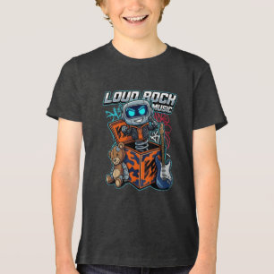 Lauter Rockmusik-Roboter Tri-Blend Shirt