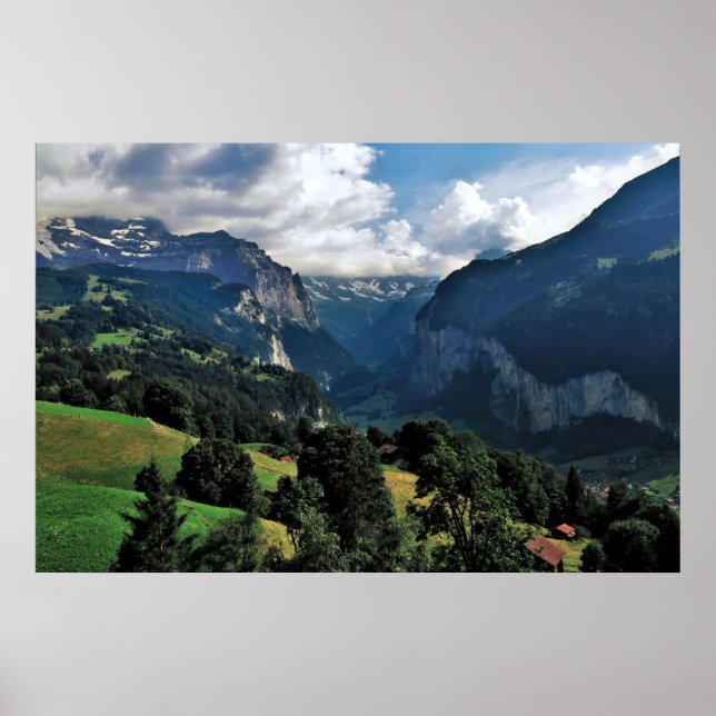 Lauterbrunnen-Ansicht Poster (Vorne)