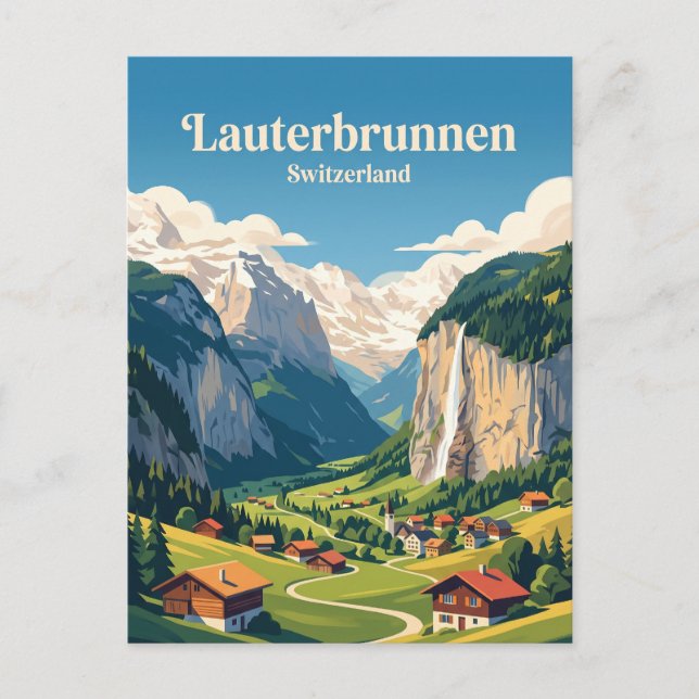 Lauterbrunnen Schweiz Postkarte (Vorderseite)