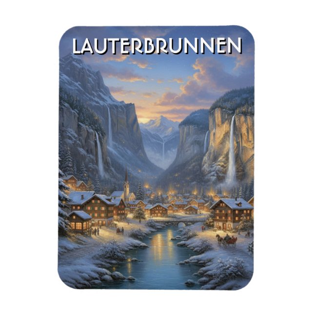 Lauterbrunnen Schweiz Reise Magnet (Vertikal)